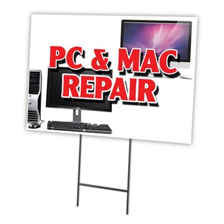 Signmission Pc & Mac Repair Yard Sign & Stake outdoor plastic coroplast window, C-1216 Pc & Mac Repair C-1216 Pc & Mac Repair